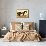 HLNIUC Rustic Farmhouse Horse Wall Art(12'X16') Dog Art Prints Canvas Wall Oil Painting Framed Vintage Wall Art for Room Office(Large Size)
