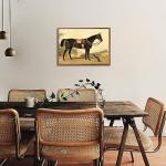 HLNIUC Rustic Farmhouse Horse Wall Art(12'X16') Dog Art Prints Canvas Wall Oil Painting Framed Vintage Wall Art for Room Office(Large Size)