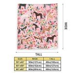 Horse Blanket Gifts for Girls Women Western Horses Flowers Fleece Flannel Throw Blankets Soft Lightweight Horse Plush Animal Pink Throws for Horse Lovers Kids Adults Bed Sofa Decor 50"x40"