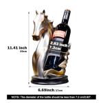 YINGAVERSAI Wine Bottle Holder Wine Racks Tabletop Horse Statue as Home Kitchen Wine Cellar Decorative Storage Organizer, Horse Sculpture Horse Decor Horse Gifts for Girls Men Women (Silver)