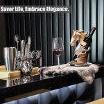 YINGAVERSAI Wine Bottle Holder Wine Racks Tabletop Horse Statue as Home Kitchen Wine Cellar Decorative Storage Organizer, Horse Sculpture Horse Decor Horse Gifts for Girls Men Women (Silver)