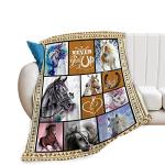 Horse Blanket Horse Decor Animal Throw Blanket Horse Gifts for Women Men Super Warm Soft Plush Lightweight Fleece Flannel Blanket Winter Couch Sofa Bedding Blanket for Boys Girls Kids Adults 40"x50"
