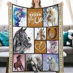 Horse Blanket Horse Decor Animal Throw Blanket Horse Gifts for Women Men Super Warm Soft Plush Lightweight Fleece Flannel Blanket Winter Couch Sofa Bedding Blanket for Boys Girls Kids Adults 40"x50"