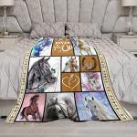 Horse Blanket Horse Decor Animal Throw Blanket Horse Gifts for Women Men Super Warm Soft Plush Lightweight Fleece Flannel Blanket Winter Couch Sofa Bedding Blanket for Boys Girls Kids Adults 40"x50"