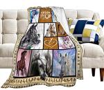 Horse Blanket Horse Decor Animal Throw Blanket Horse Gifts for Women Men Super Warm Soft Plush Lightweight Fleece Flannel Blanket Winter Couch Sofa Bedding Blanket for Boys Girls Kids Adults 40"x50"