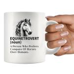 Panvola Equinetrovert Definition Mug Horse Lover Gifts For Women Men Equestrian Gifts From Mom Dad Friends Introvert Introverting Anti Social People Novelty Drinkware Ceramic Mug 11 oz White