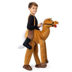 Dress Up America Ride A Horse Costume - Animal Jumpsuit for Kids– Western Cowboy Plush Animal Outfit for Boys