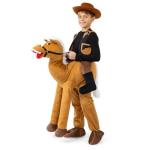 Dress Up America Ride A Horse Costume - Animal Jumpsuit for Kids– Western Cowboy Plush Animal Outfit for Boys