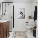 SWQYLB Funny Horse Bathroom Decor Cute Horse in Bathtub Wall Art Animal on Toilet Poster Prints Black and White Bathroom Animal Painting Rustic Bath Decor (Black, 12.00" x 18.00")