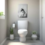 SWQYLB Funny Horse Bathroom Decor Cute Horse in Bathtub Wall Art Animal on Toilet Poster Prints Black and White Bathroom Animal Painting Rustic Bath Decor (Black, 12.00" x 18.00")