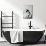 SWQYLB Funny Horse Bathroom Decor Cute Horse in Bathtub Wall Art Animal on Toilet Poster Prints Black and White Bathroom Animal Painting Rustic Bath Decor (Black, 12.00" x 18.00")