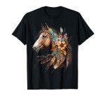 Floral Wild Horse Country Horse Riding T-Shirt