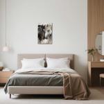 ZQQART Horse Canvas Wall Art Black White Horse Picture Prints Wild Aniamls Painting Couple Theme for Living Room Bedroom Decor (White,12W x 18L)