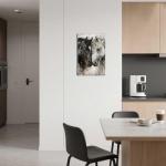 ZQQART Horse Canvas Wall Art Black White Horse Picture Prints Wild Aniamls Painting Couple Theme for Living Room Bedroom Decor (White,12W x 18L)