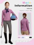 FitsT4 Sports Girls Fleece Equestrian Shirt Horse Riding Jacket Fall Winter Warm Horseback Riding Shirts Athletic Outwear Pink S