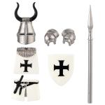 Medieval Weapons Pack for Custom Mini Knight Figures Ancient Kingdom Military Soldier Castle Armory Building Block Set Compatible with Major Brand,Includes heavy armor accessories and warhorses