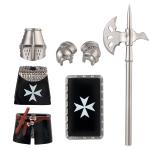 Medieval Weapons Pack for Custom Mini Knight Figures Ancient Kingdom Military Soldier Castle Armory Building Block Set Compatible with Major Brand,Includes heavy armor accessories and warhorses