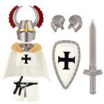 Medieval Weapons Pack for Custom Mini Knight Figures Ancient Kingdom Military Soldier Castle Armory Building Block Set Compatible with Major Brand,Includes heavy armor accessories and warhorses