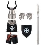 Medieval Weapons Pack for Custom Mini Knight Figures Ancient Kingdom Military Soldier Castle Armory Building Block Set Compatible with Major Brand,Includes heavy armor accessories and warhorses