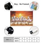 Seven Lucky Running Wild Horses Wall Art Animal Posters Canvas Poster Bedroom Decor Sports Landscape Office Room Decor Gift Unframe-style 08x12inch(20x30cm) ISVGXSZ