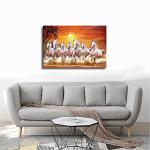 Seven Lucky Running Wild Horses Wall Art Animal Posters Canvas Poster Bedroom Decor Sports Landscape Office Room Decor Gift Unframe-style 08x12inch(20x30cm) ISVGXSZ