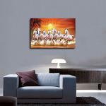 Seven Lucky Running Wild Horses Wall Art Animal Posters Canvas Poster Bedroom Decor Sports Landscape Office Room Decor Gift Unframe-style 08x12inch(20x30cm) ISVGXSZ