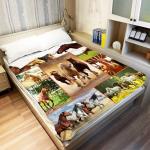 ABOXOBOG Horse Throw Blanket for Couch Bed 50" x 60" Soft Fleece Animal Theme Blankets Plush Cozy Throws for Horse Lovers