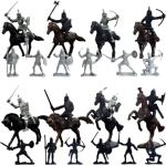 Enajucy 28pcs/Set Medieval Knights Toy Soldier - Army Figures Miniature Playset with Cavalry, Horses and Soldiers (Knights and Horse Set)