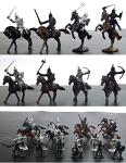Enajucy 28pcs/Set Medieval Knights Toy Soldier - Army Figures Miniature Playset with Cavalry, Horses and Soldiers (Knights and Horse Set)