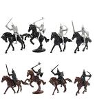 Enajucy 28pcs/Set Medieval Knights Toy Soldier - Army Figures Miniature Playset with Cavalry, Horses and Soldiers (Knights and Horse Set)