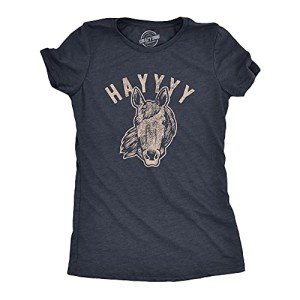 Womens Hayyy Tshirt Funny Hay is for Horses Hello Sarcastic Hilarious Graphic Novelty Tee Funny T Shirts Cool Animal T Shirt Women's Novelty Tees Navy XL