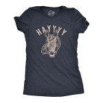 Womens Hayyy Tshirt Funny Hay is for Horses Hello Sarcastic Hilarious Graphic Novelty Tee Funny T Shirts Cool Animal T Shirt Women's Novelty Tees Navy XL