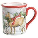 Certified International Christmas on The Farm 18 oz. Mug, Set of 4 Assorted Designs, 4 Count (Pack of 1), Multicolor