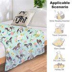 Horse Throw Blanket Super Soft Warm Floral Horse Blanket for Girls Kids, Cozy Plush Fleece Farm Stuffed Animal Horse Gifts Bedding Blanket for Women Bed Couch Sofa 40"x50"