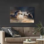 Animal Horse Canvas Wall Art: Galloping Horses Picture Farm Wildlife Photography Painting Print Equestrian Artwork Decor for Living Room Office Bedroom Home 36 x 24 Inch