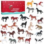 Jenaai 24 Pcs Horse Advent Calendar 2025 Christmas Countdown Calendar Holiday Collection 24 Days with Realistic Horse Figurines Farm Animal Xmas Gift and Surprise for Horses Lover
