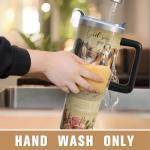 qoepfnsh 40 oz Horse Tumbler with Handle and Straw, Christian Stainless Steel Vacuum Insulated Travel Coffee Mug Cup Water Bottle, Horses Stuff Accessories Decor Gifts for Women Girls