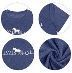 Horse Lover T-Shirt Women Western Shirts Horse Gifts for Girls Western Graphic Tees Casual Short Sleeve Tops Blue