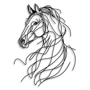 LIYOUYA Line Horse Metal Wall Decor - Rustic Farmhouse Room Decor Black Simple Horse Wall Art Home Decor for Living Room, Bedroom, Dining Room, Farmhouse (Black)