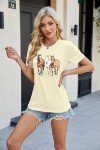 Horse Shirt Women Horse Lover Tshirt Funny Horse Riding Horse Graphic Tee Animal Western Country Summer Short Sleeve Tops Apricot