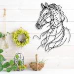 LIYOUYA Line Horse Metal Wall Decor - Rustic Farmhouse Room Decor Black Simple Horse Wall Art Home Decor for Living Room, Bedroom, Dining Room, Farmhouse (Black)