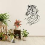 LIYOUYA Line Horse Metal Wall Decor - Rustic Farmhouse Room Decor Black Simple Horse Wall Art Home Decor for Living Room, Bedroom, Dining Room, Farmhouse (Black)