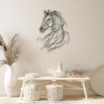 LIYOUYA Line Horse Metal Wall Decor - Rustic Farmhouse Room Decor Black Simple Horse Wall Art Home Decor for Living Room, Bedroom, Dining Room, Farmhouse (Black)