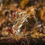 H&D HYALINE & DORA Crystal Standing Horse Figurine Collectible Glass Animal Statue Decoration Ornaments for Home Office Table