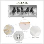 iLOOKLiKE Large Running Horse Canvas Pictures Wall Art Black and White Paintings Modern Wild Animals Artwork for Living Room Bedroom Decoration Framed and Ready to Hang Gallery Wrapped 20x48inch