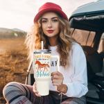 AT2Z GLOBAL Horse Gifts For Girls - Horse Gifts for Women - Christmas, Mothers Day, Birthday Gift For Horses Lovers - Horses Riding Lover Gift - 40Oz Tumbler With Handle & Straw