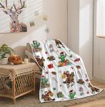 Western Cowboy Christmas Blanket, Cactus Santa Claus Ride Horse Print Ultra-Soft Micro Fleece Blanket - Western Winter Xmas Comfort and Warmth Fuzzy Blanket for Couch Living Room Decor，30"X40"
