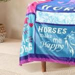 Horse Blanket Horses Gifts for Girls Horses Lover Gifts - Just A Girl Who Loves Horse 50" X 60" Soft Throw Blanket - Christmas Birthday Present for Women