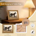 Vodefoad Detachable Gold Framed Retro Wall Art for Home Decor, Rustic Farmhouse Wall Decor Horse Canvas Artwork, Classical Animal Farm Aesthetic Picture Poster Equestrian Wall Art for Bathroom, Living Room, Desktop Wall Art decor - 8x10Inch
