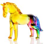 YWHL Colorful Crystal Horse Figurines Decor, Horses Themed Gifts for Women Girl, Christmas Horses Present for Horse Lovers, Glass Animal Statue Collection for Home Decoration